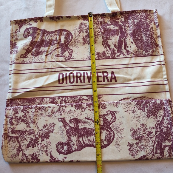 DIOR Dioriviera Burgundy Toile de Jouy Tote NIP Christian Dior Exclusive - Picture 4 of 7